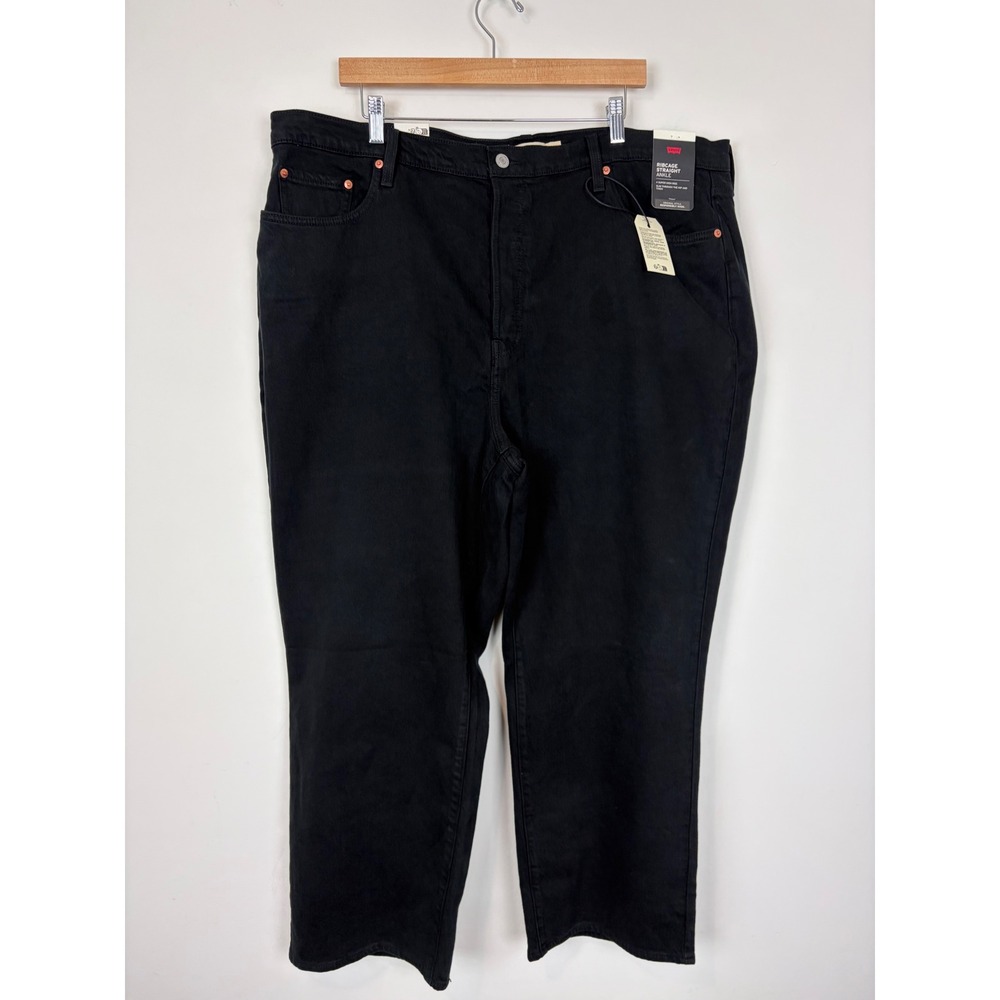 Levi's Ribcage Straight Ankle Black Sz 22W High Rise‎ Button Fly Jeans Capsule